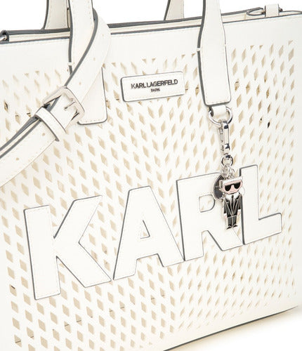 Bolsa Tipo Tote Perforada Karl Lagerfeld París Para Mujer