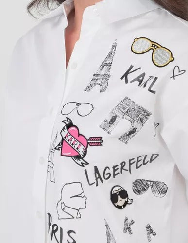 Blusa Tipo Camisera Casual Karl Lagerfeld París Mujer